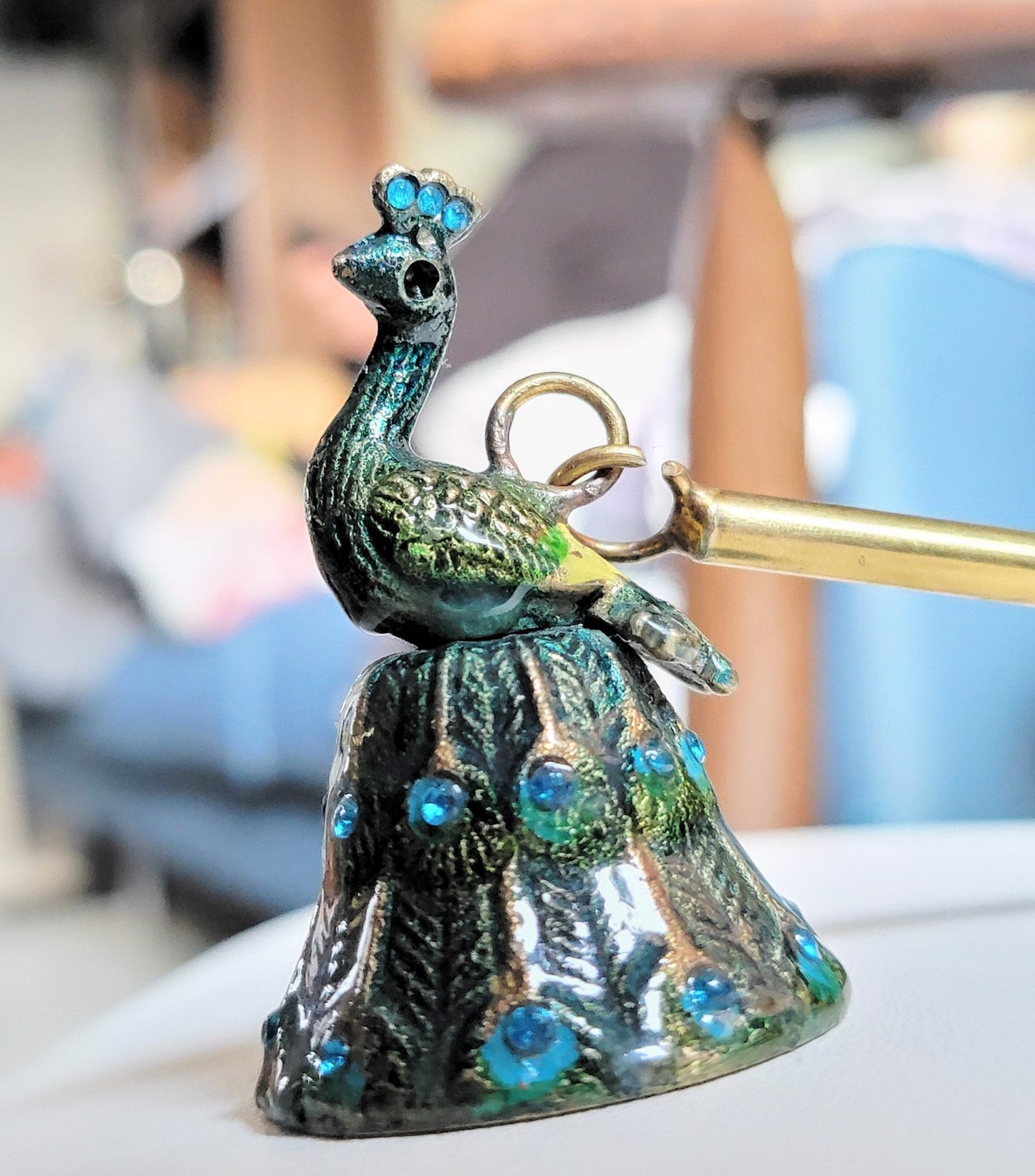 1980's Cloisonné Peacock Snuffer - Smash's Stashes