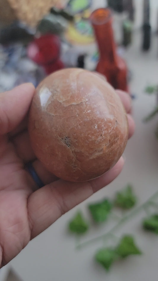 Peach Moonstone Palm Stones