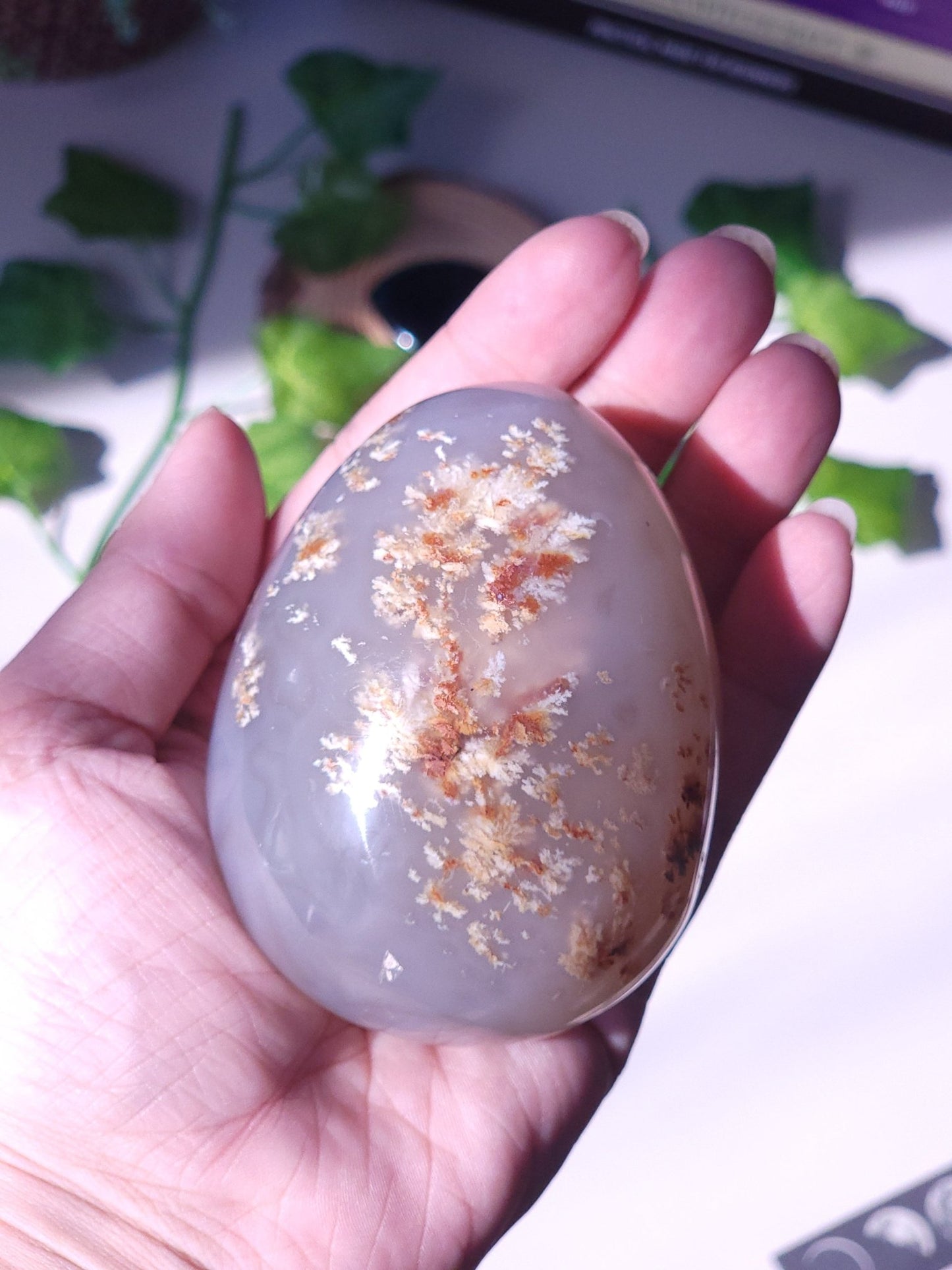 4.5" Flower Agate Egg - Smash's Stashes