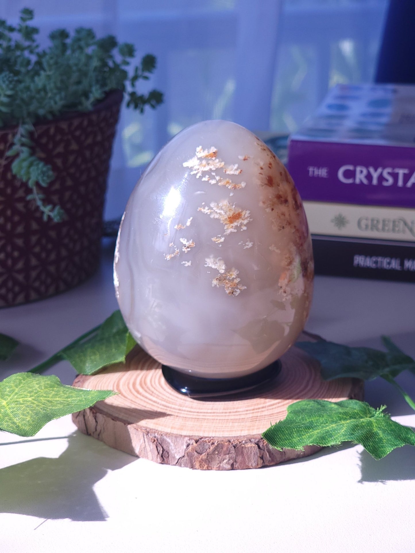 4.5" Flower Agate Egg - Smash's Stashes