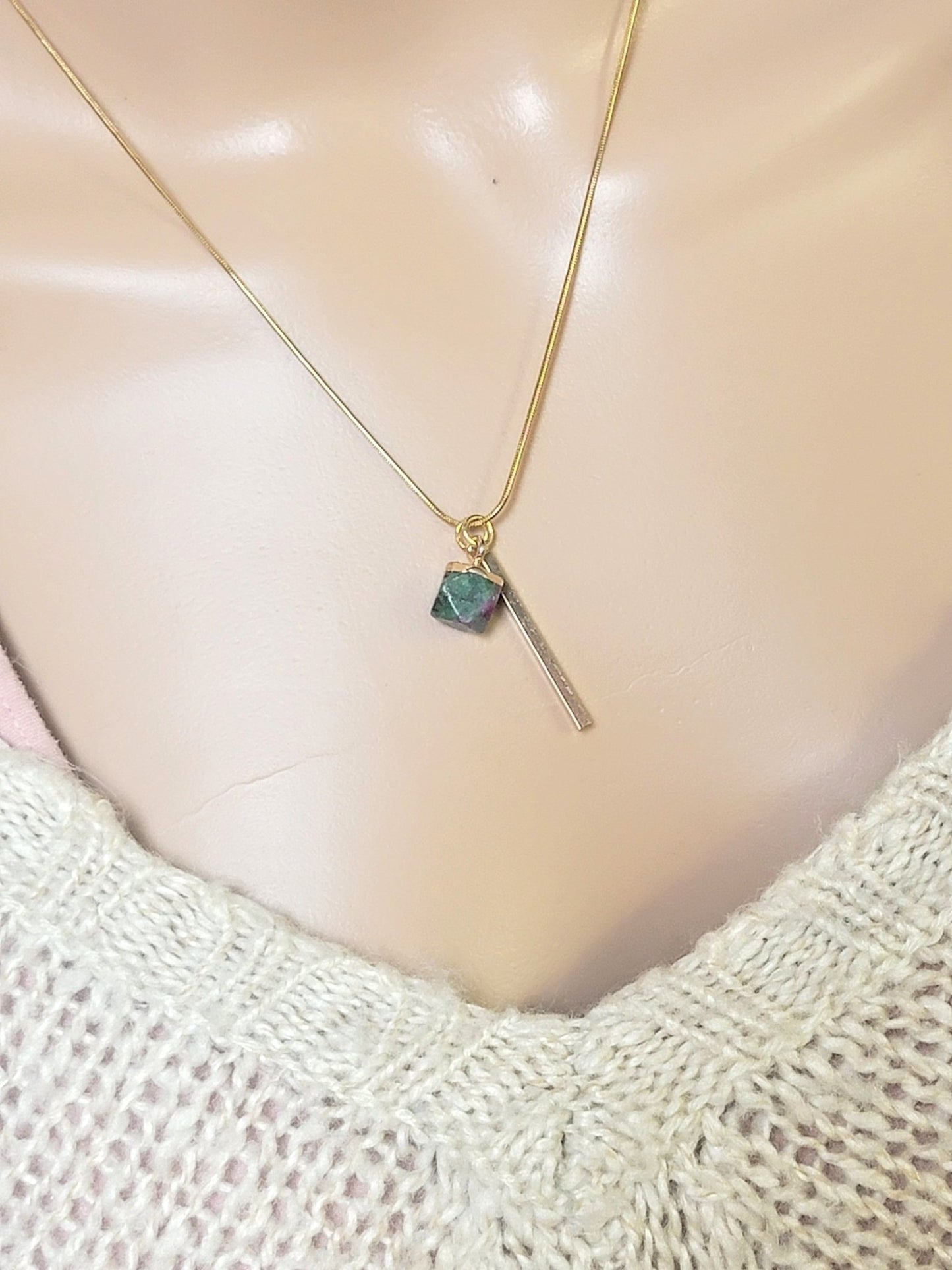 Bar Crystal Drop Necklace - Smash's Stashes