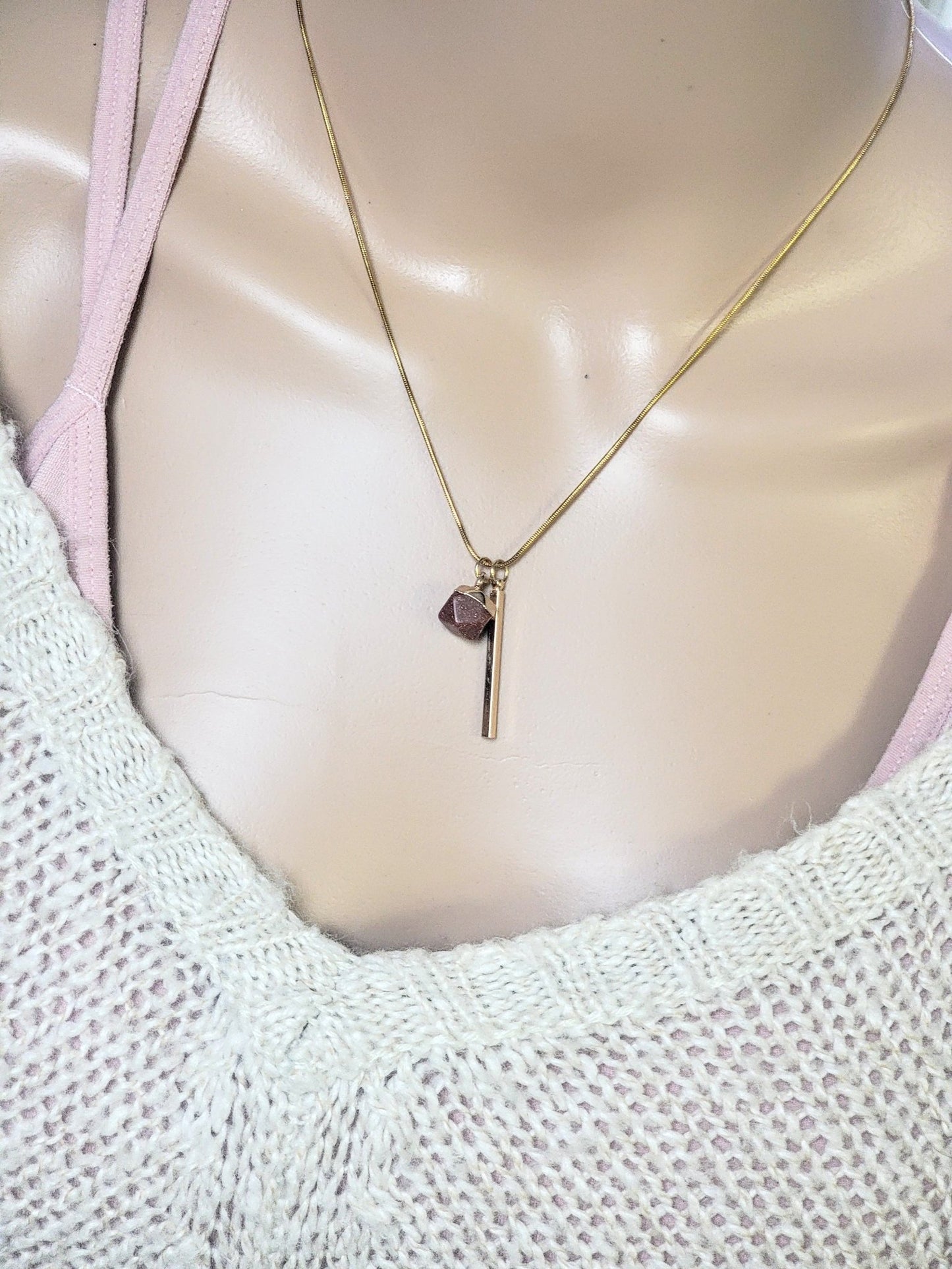 Bar Crystal Drop Necklace - Smash's Stashes