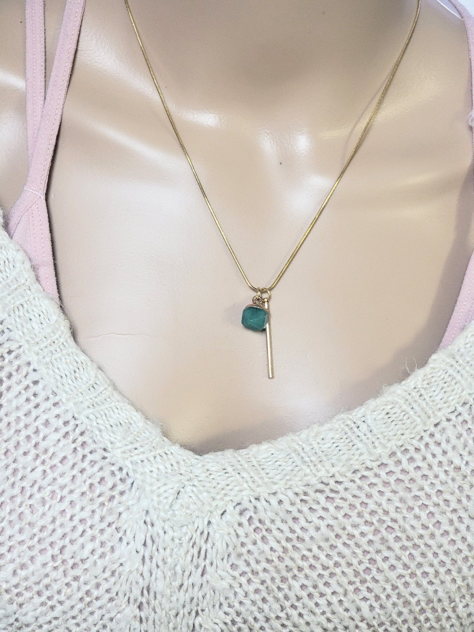 Bar Crystal Drop Necklace - Smash's Stashes