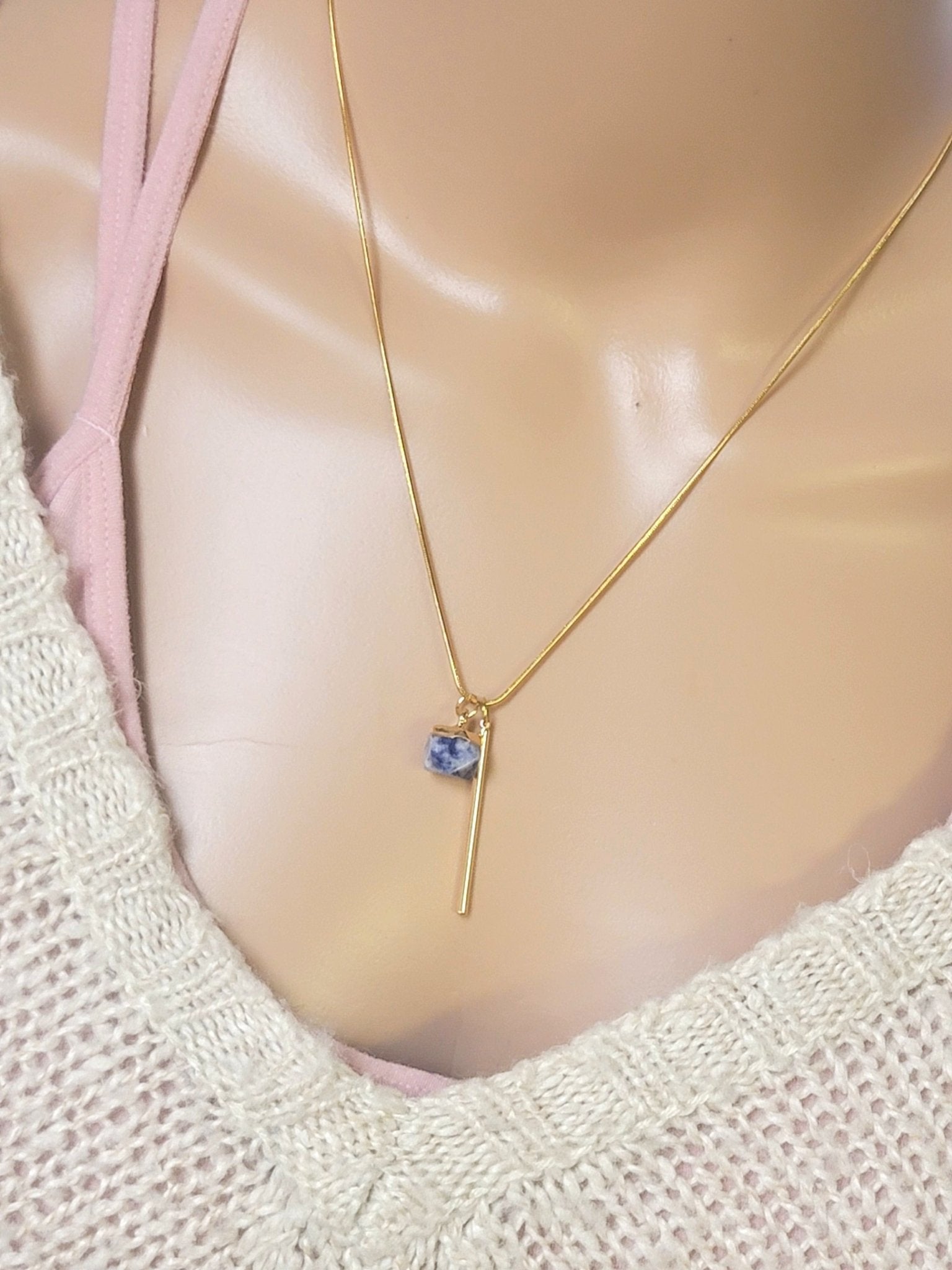 Bar Crystal Drop Necklace - Smash's Stashes