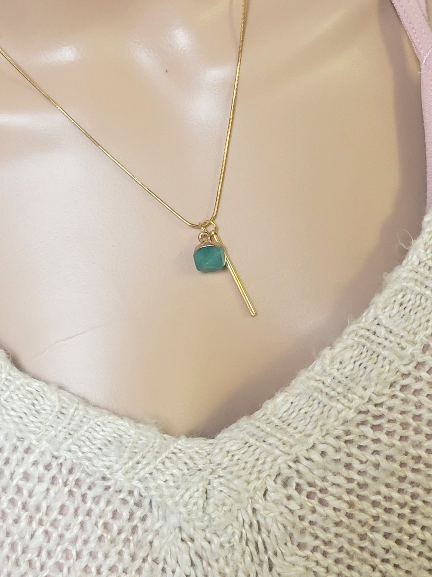 Bar Crystal Drop Necklace - Smash's Stashes