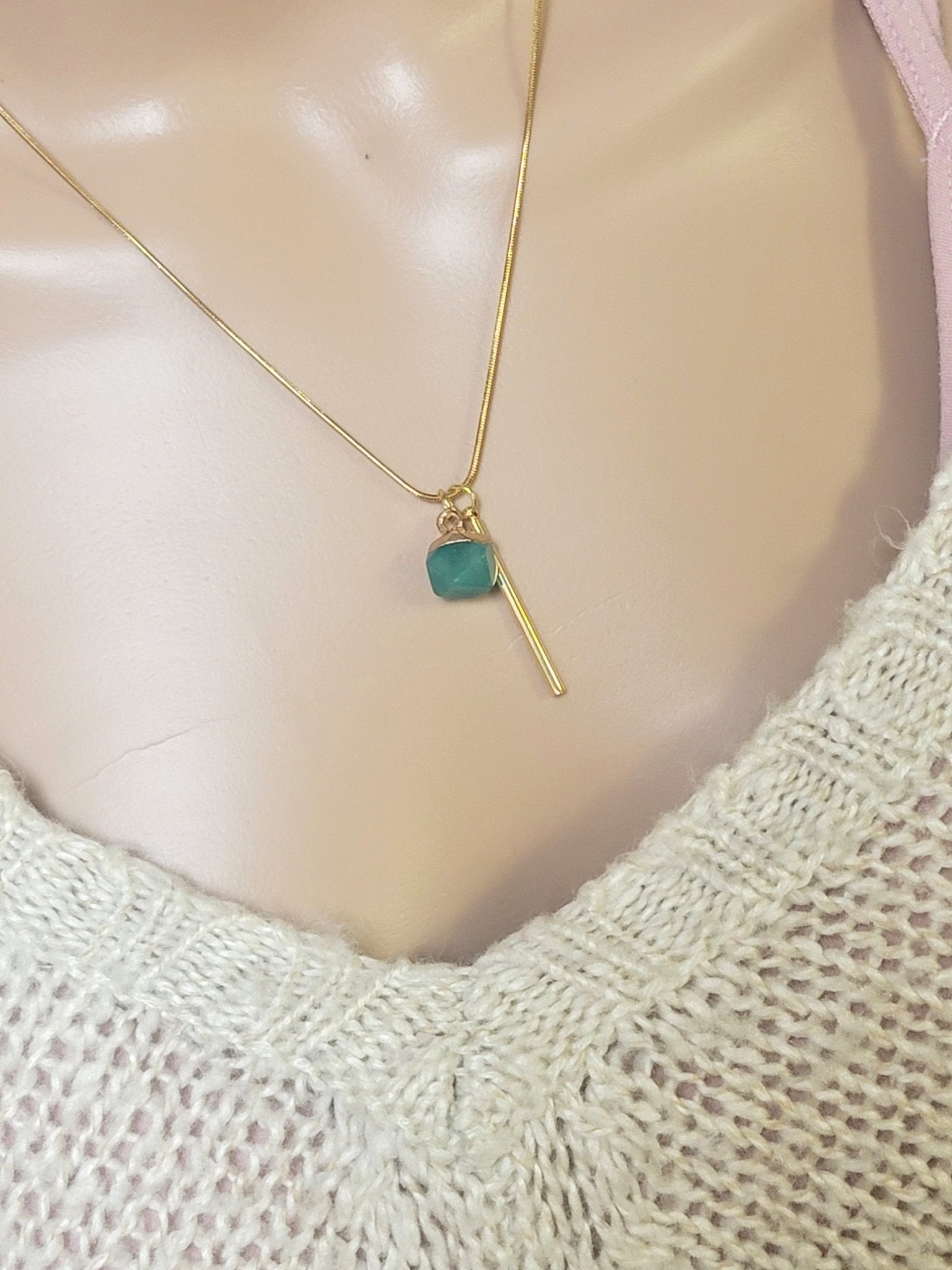 Bar Crystal Drop Necklace - Smash's Stashes