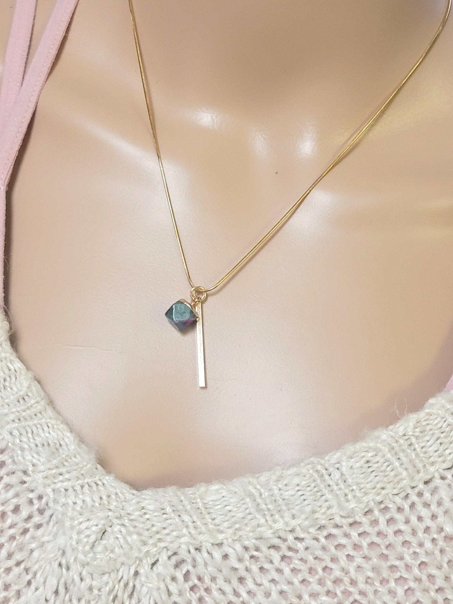 Bar Crystal Drop Necklace - Smash's Stashes