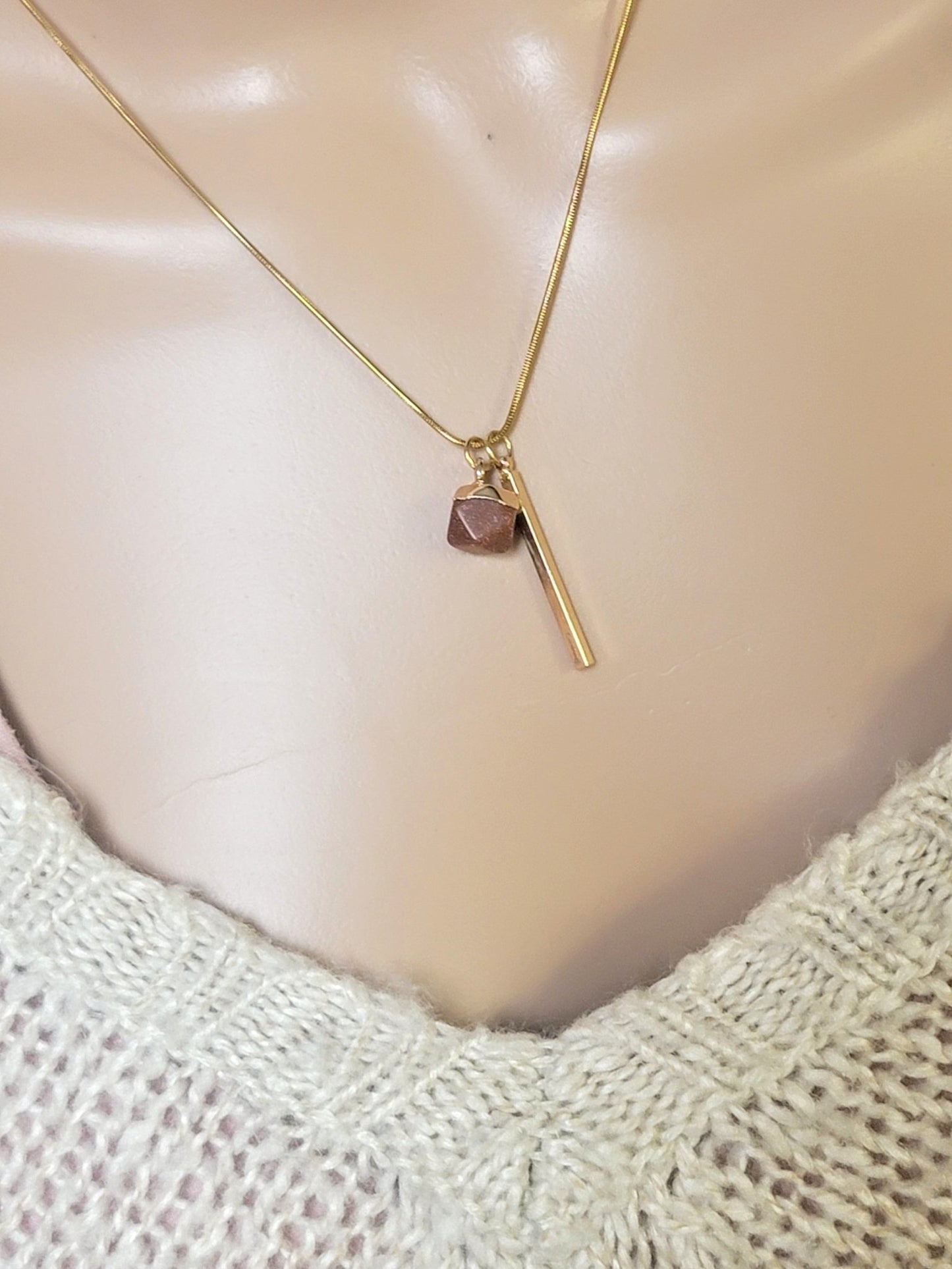 Bar Crystal Drop Necklace - Smash's Stashes