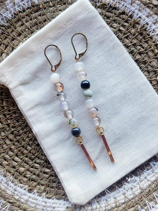 Black Flower Agate Gold Bars - Smash's Stashes