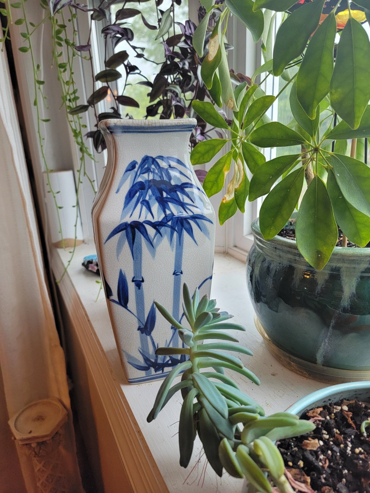 Blue and White Chinese Bamboo Vase - Smash's Stashes