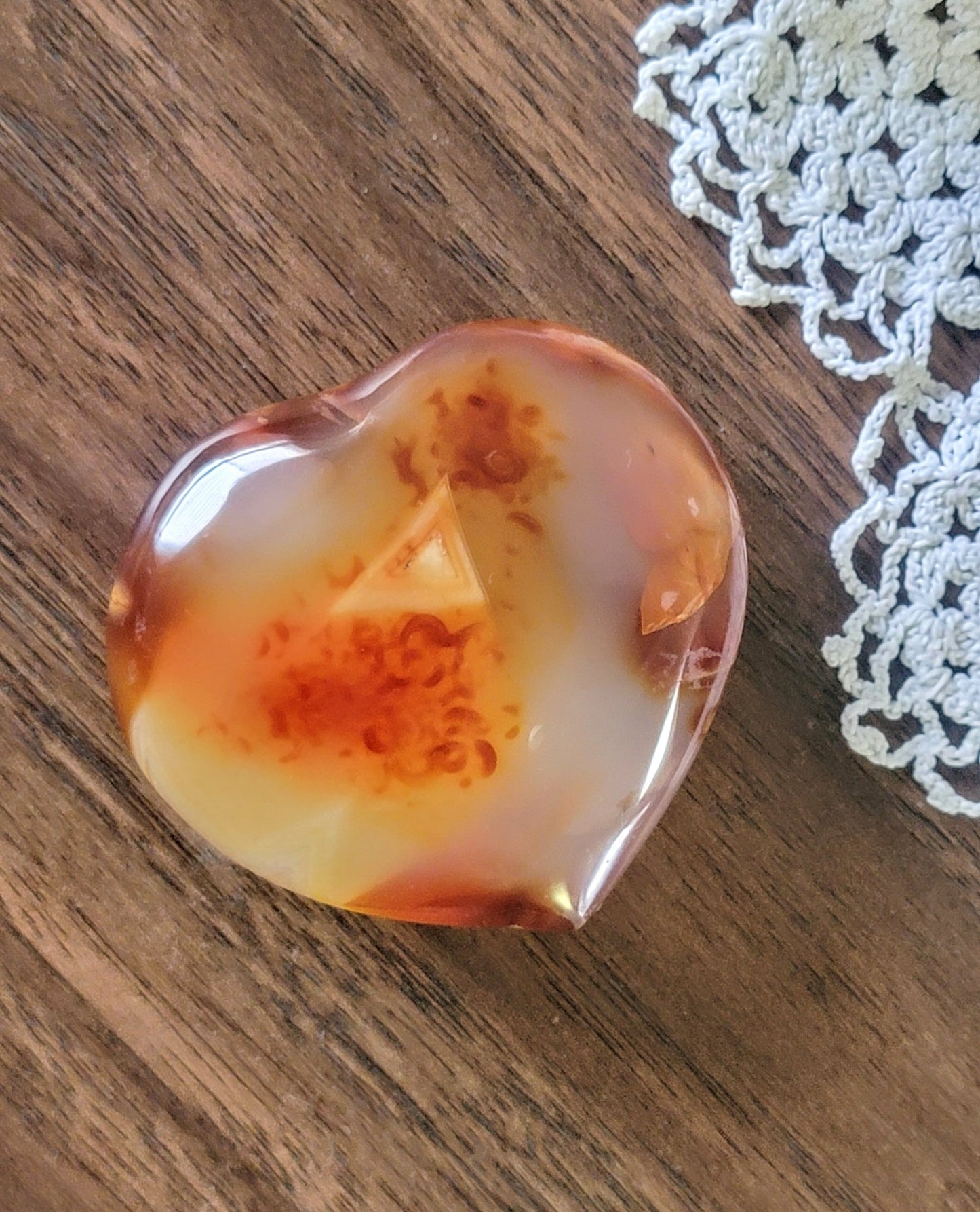 Druzy White Carnelian Heart - Smash's Stashes