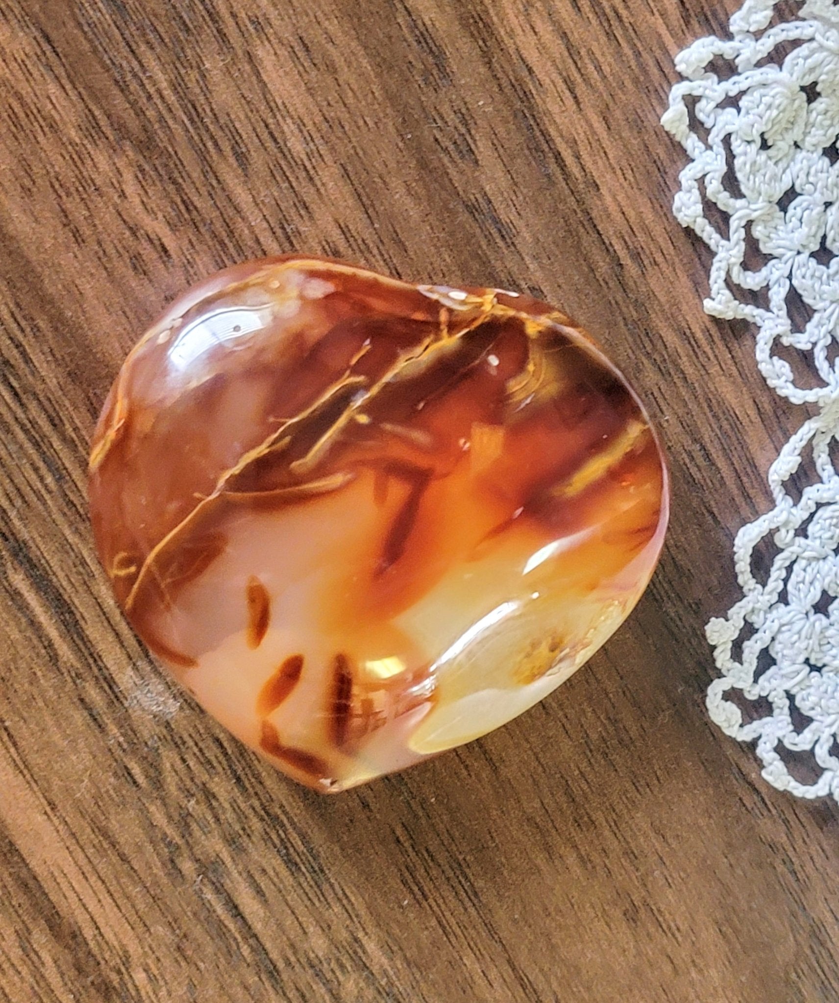 Druzy White Carnelian Heart - Smash's Stashes
