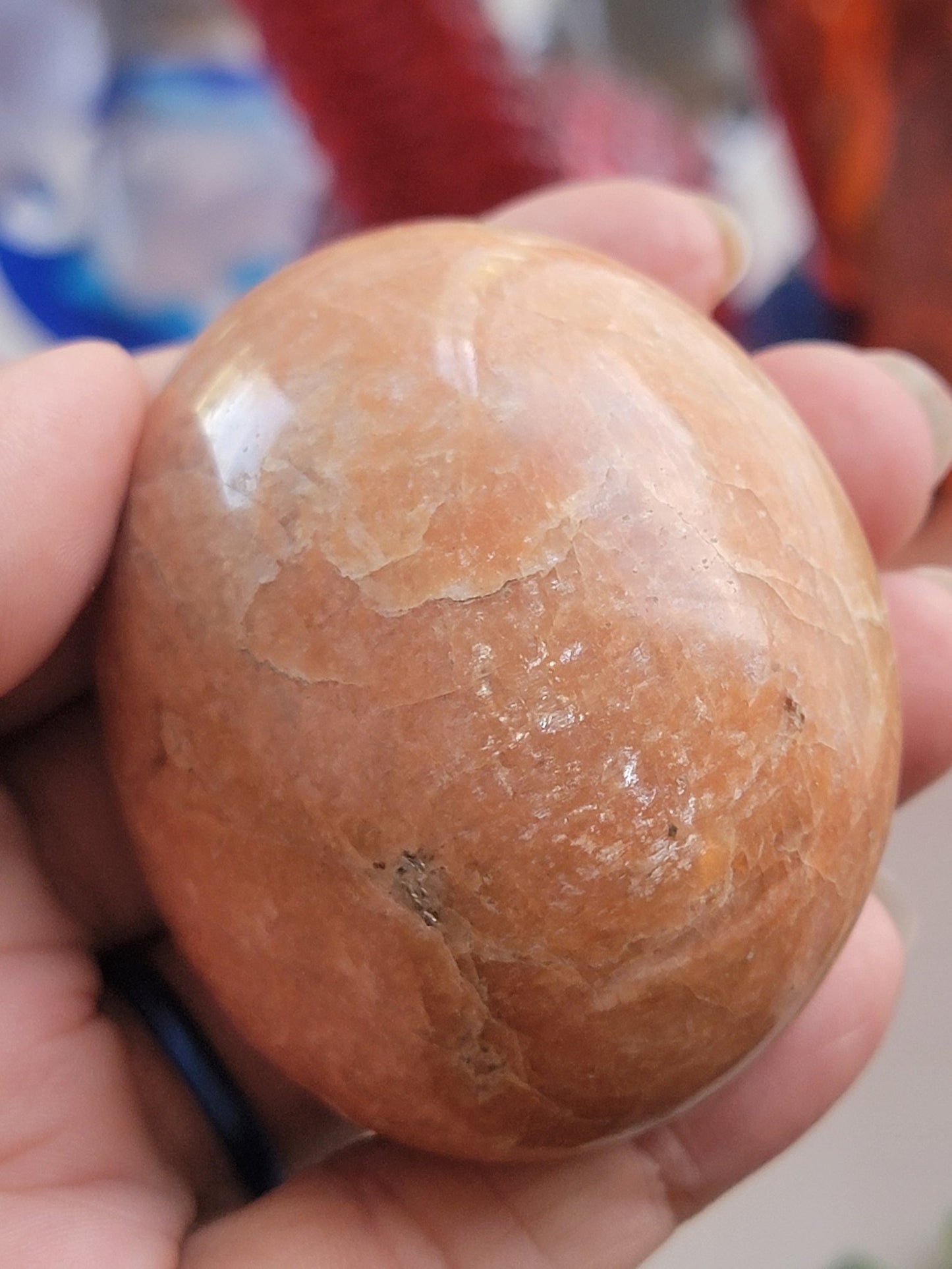 Peach Moonstone Palm Stones - Smash's Stashes