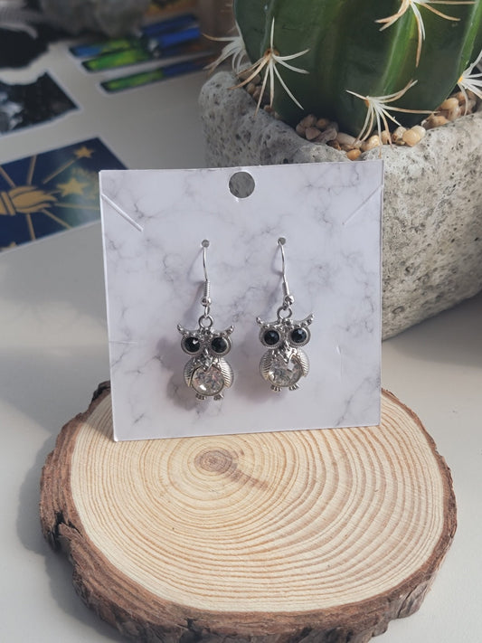 Silver Owl Dangles - Smash's Stashes