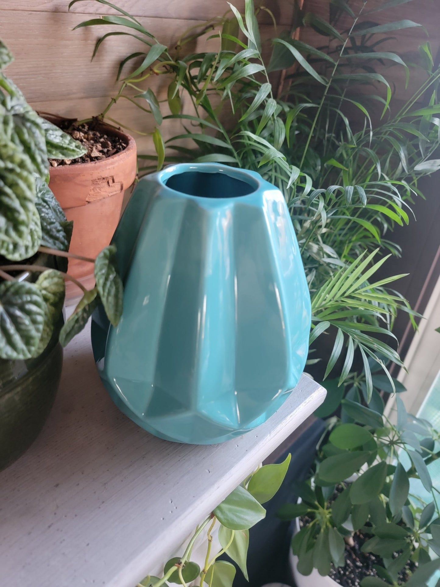 Teal Angular Vase - Smash's Stashes