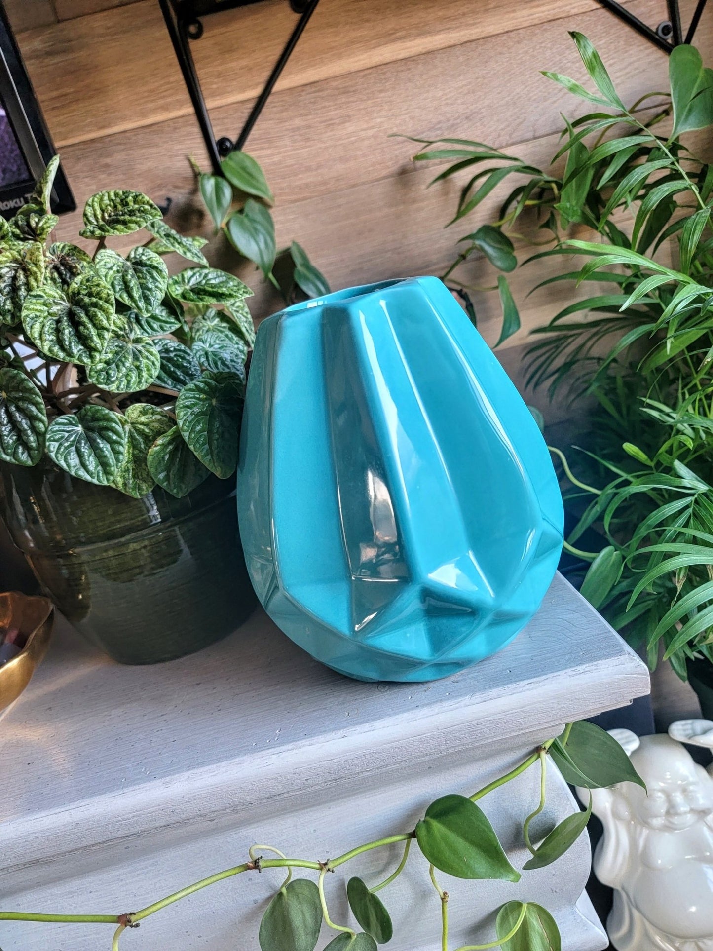 Teal Angular Vase - Smash's Stashes