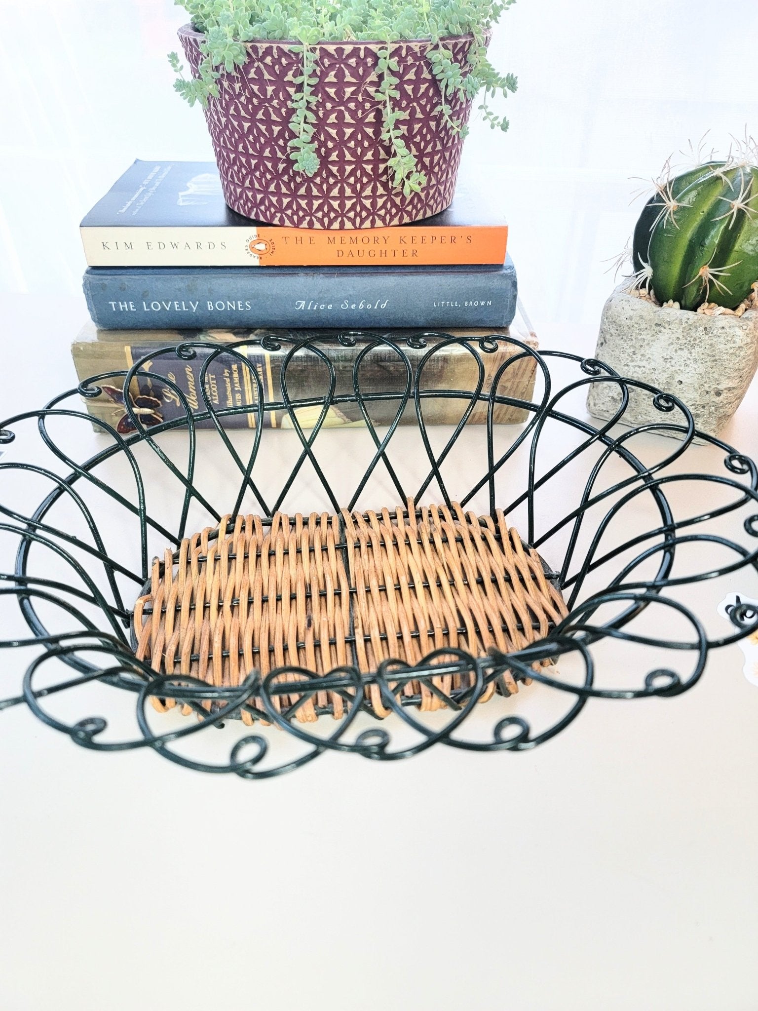 Wire and Wicker Basket - Smash's Stashes