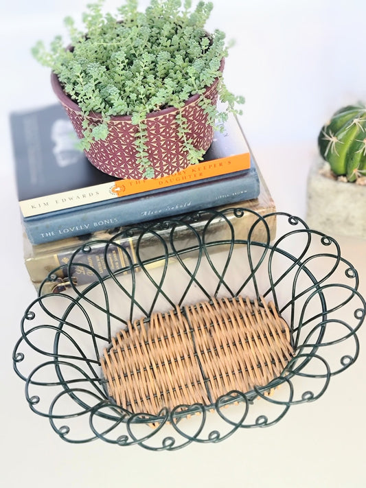 Wire and Wicker Basket - Smash's Stashes