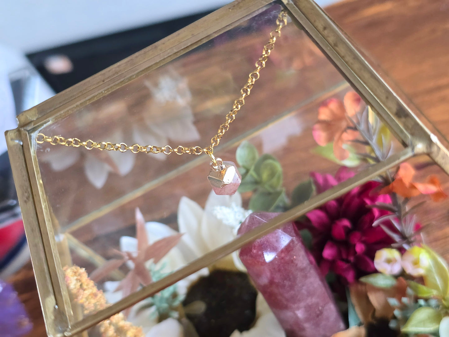 Strawberry Quartz Crystal Terrarium