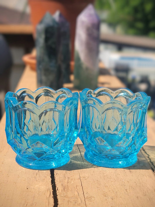 Blue Glass Toothpick Holders - Smash's Stashes