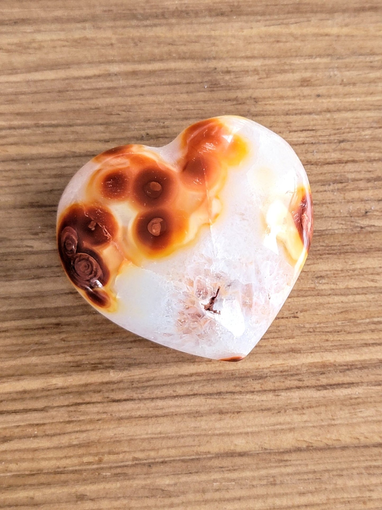 Druzy White Carnelian Heart - Smash's Stashes