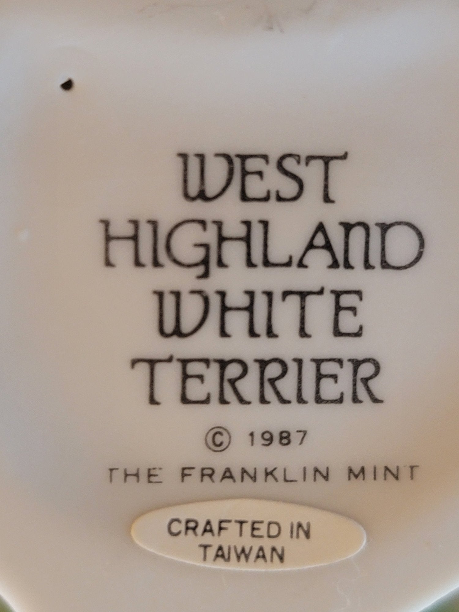 Franklin Mint 1987 West Highland White Terrier - Smash's Stashes