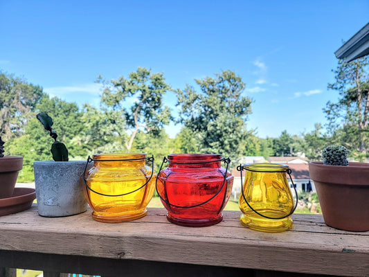 Painted Glass Candle Lanterns - Smash's Stashes