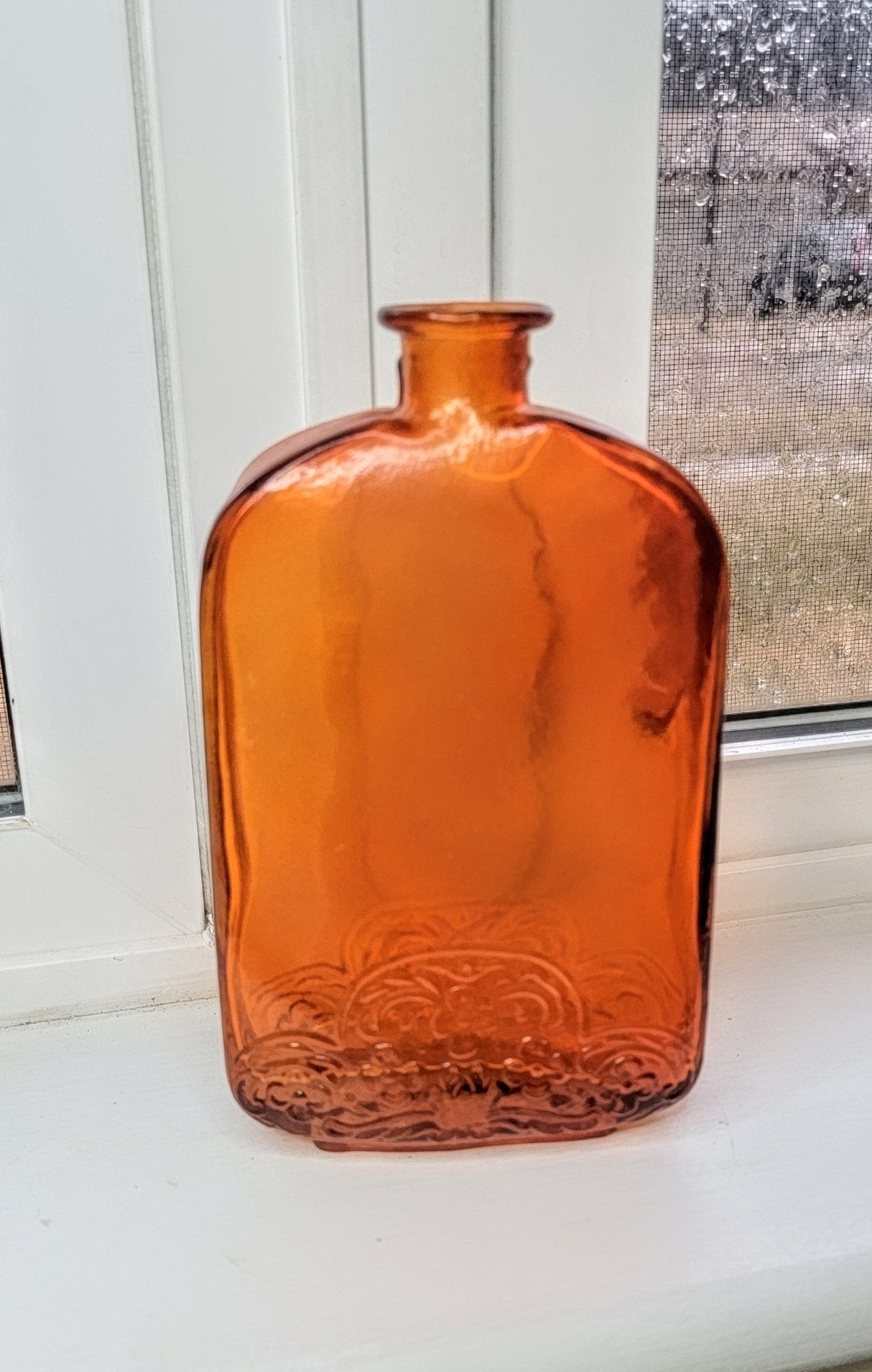 Vintage Vidrios de Levante Hand Blown Amber Glass Flask - Smash's Stashes
